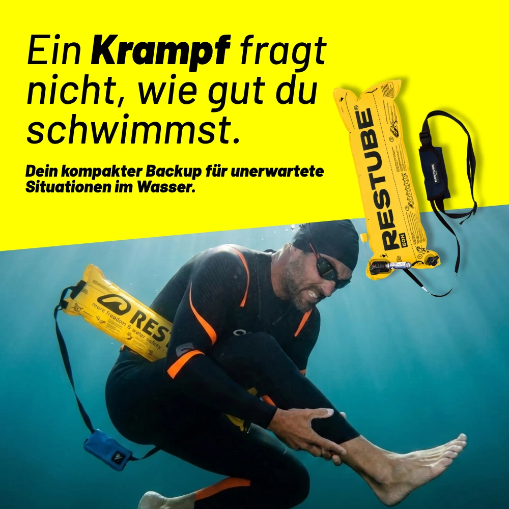 Restube Anzeige über einen unerwarteten Krampf