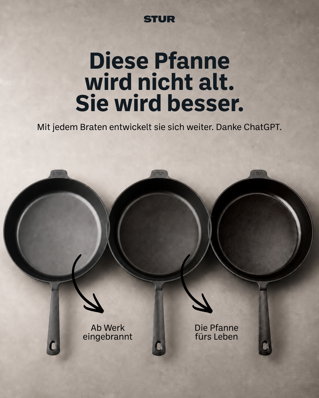 STUR Anzeige mit KI generierter Patina Entwicklung